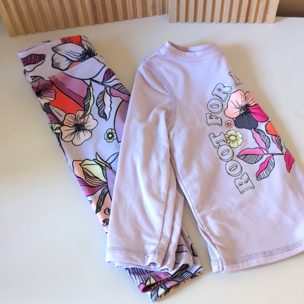 Baby girl purple floral active wear. Like new.